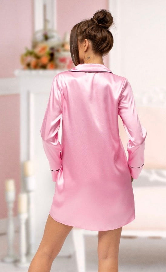 Adult Pink Satin Shirt