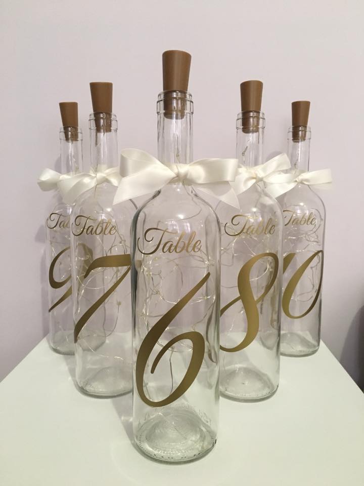 Light-up Wine Bottle Table Numbers